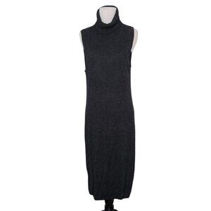 Katherine Kelly Midi Turtleneck Sweater Dress Womens Size Medium Gray Sleeveless